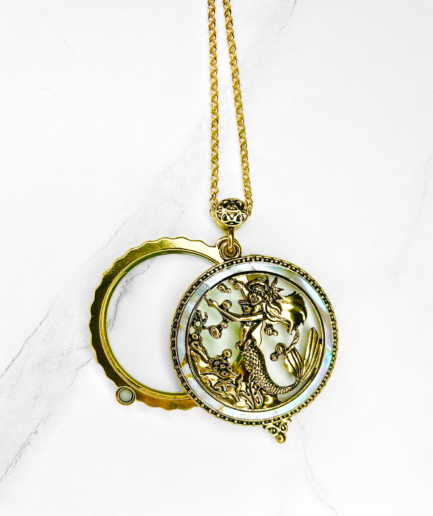 Mermaid Magnifying Glass Pendant Necklace - Mermaidery