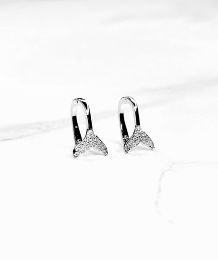 Silver Sparkle Mermaid Tail Earrings - Mermaidery