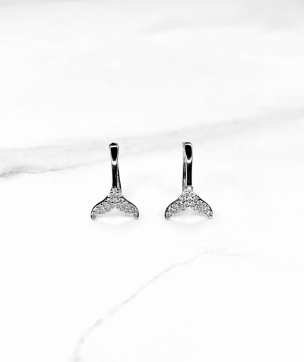 Silver Sparkle Mermaid Tail Earrings - Mermaidery